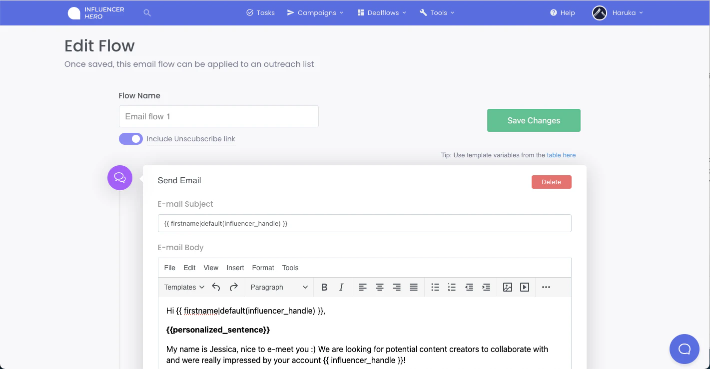 screenshot of Influencer Hero